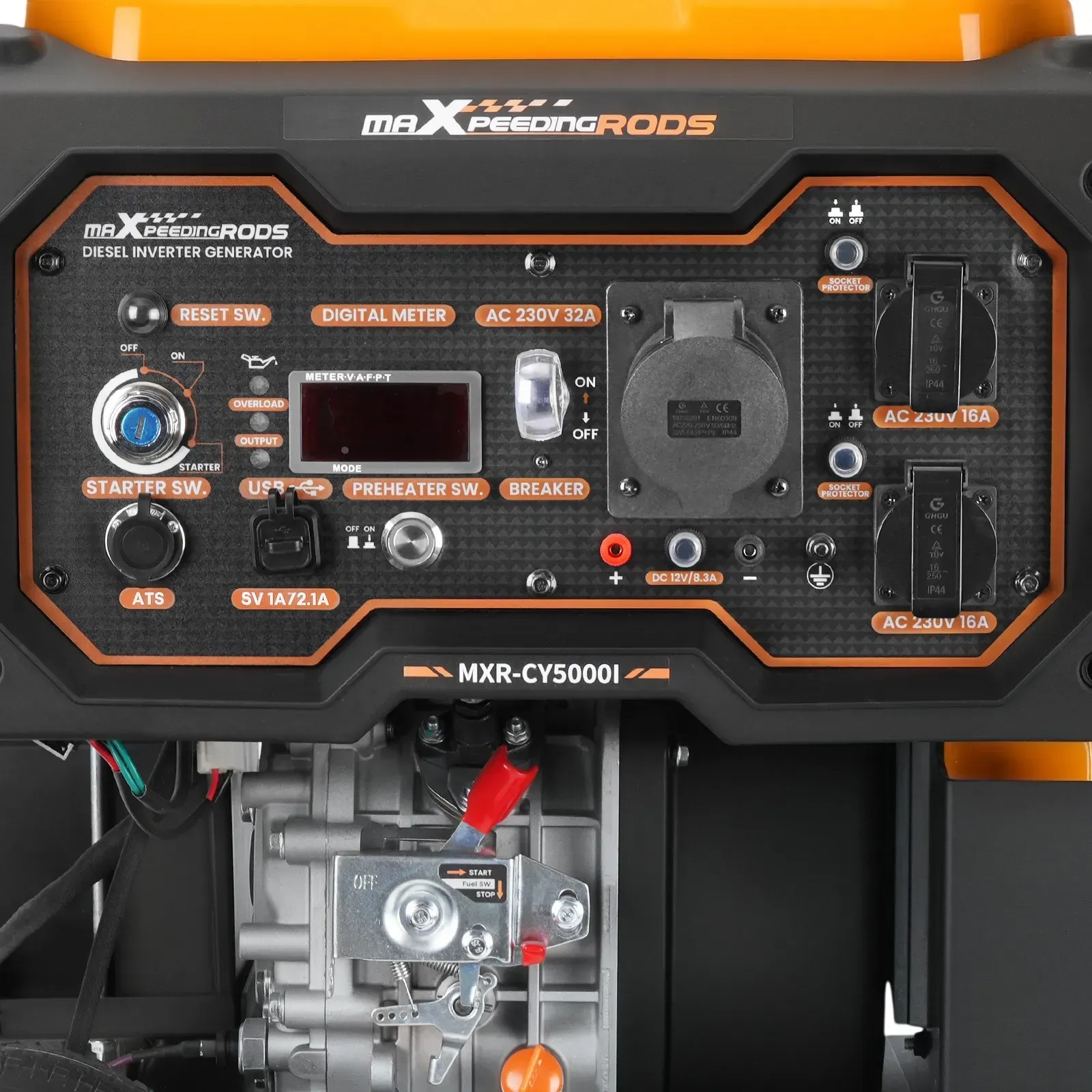Генератор інверторний дизельний MaXpeedingRods MXR-CY5000i, 4.5 кВт, дизель, електростартер — фото 8