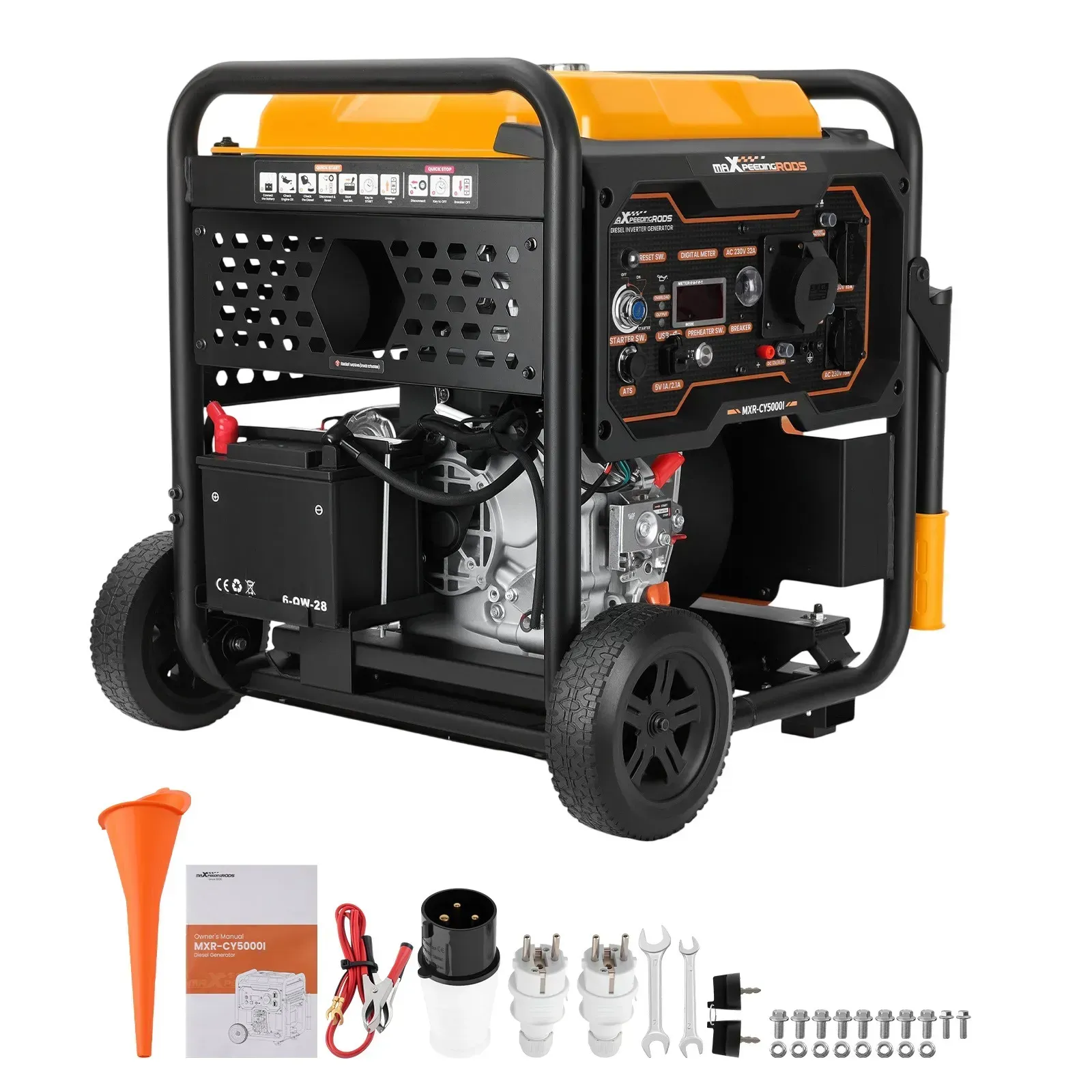 Генератор інверторний дизельний MaXpeedingRods MXR-CY5000i, 4.5 кВт, дизель, електростартер — фото 6